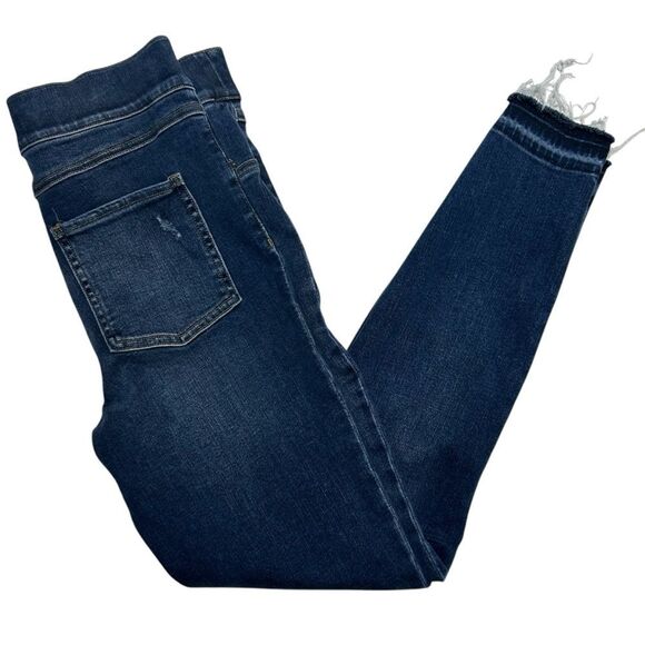 Spanx Distressed Ankle Skinny Jeans Slimming Jeggings in Medium Wash Size Medium - Picture 1 of 6
